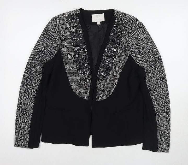 French & Jones Womens Black Kimono Blazer Size 16