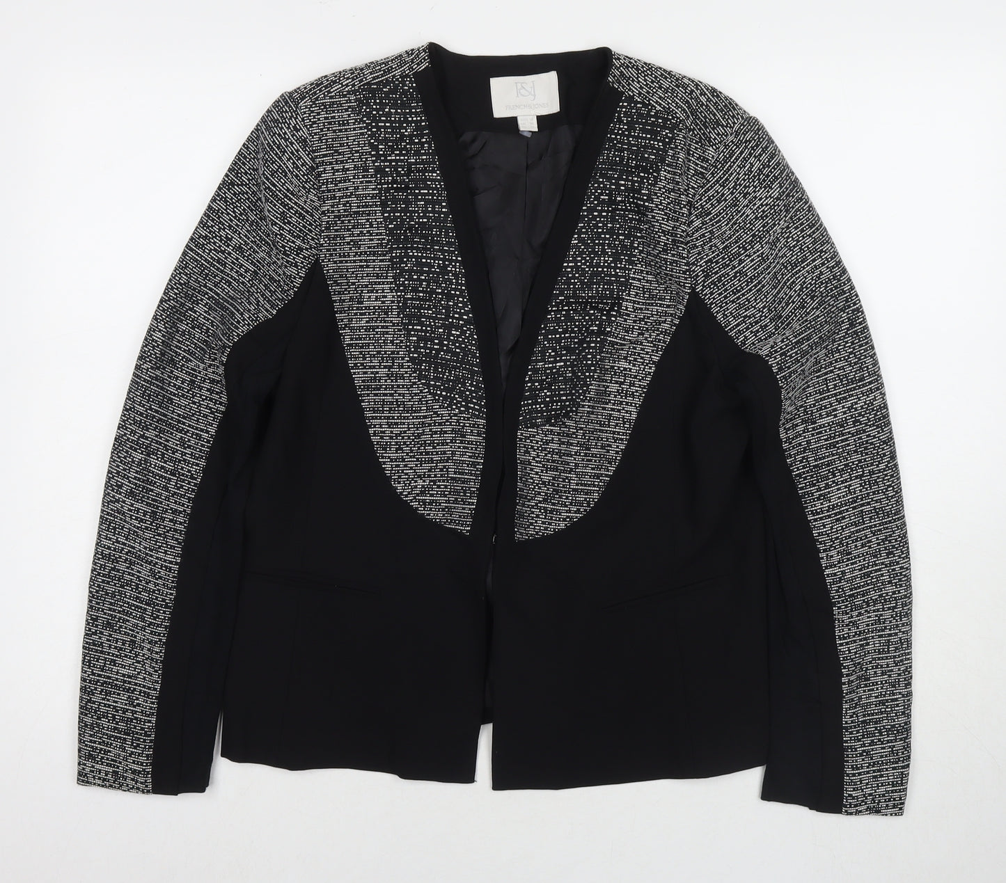 French & Jones Womens Black Kimono Blazer Size 16