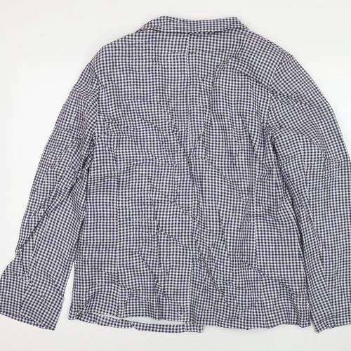 Rockmans Womens Blue Check Jacket Blazer Size 16 Hook & Eye