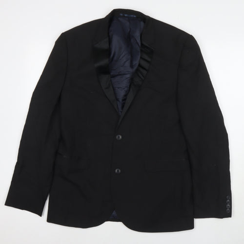 NEXT Mens Black Polyester Jacket Suit Jacket Size 40 Regular