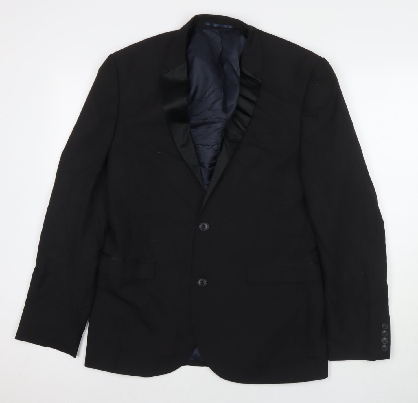 NEXT Mens Black Polyester Jacket Suit Jacket Size 40 Regular
