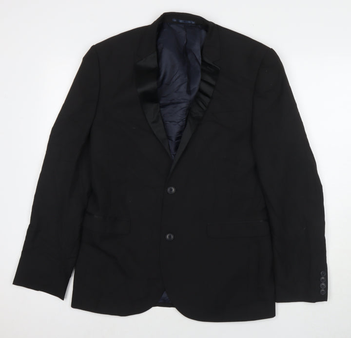 NEXT Mens Black Polyester Jacket Suit Jacket Size 40 Regular