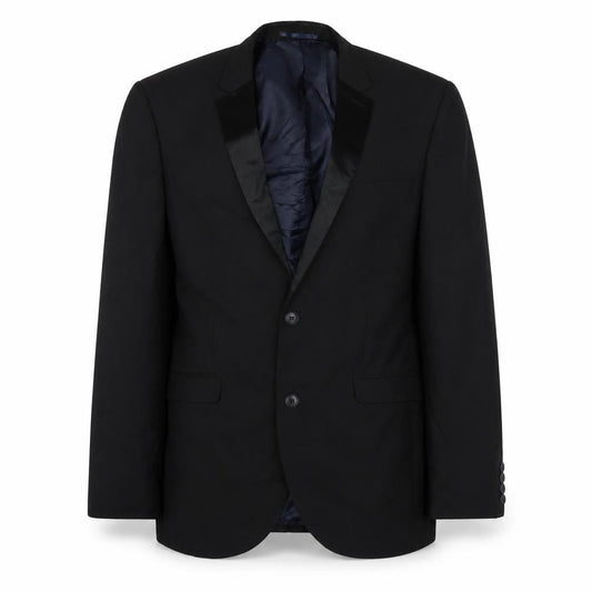 Front view of Next men’s black polyester jacket suit jacket, size 40, regular