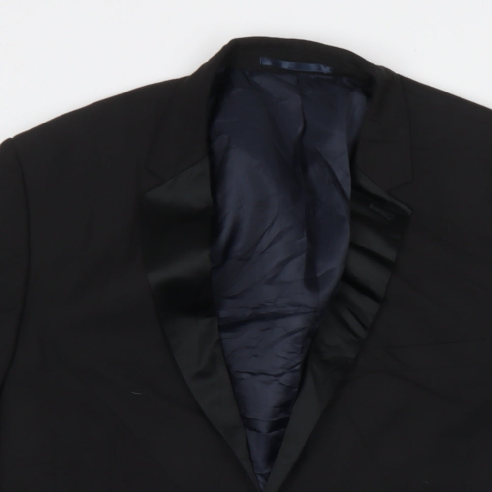 NEXT Mens Black Polyester Jacket Suit Jacket Size 40 Regular