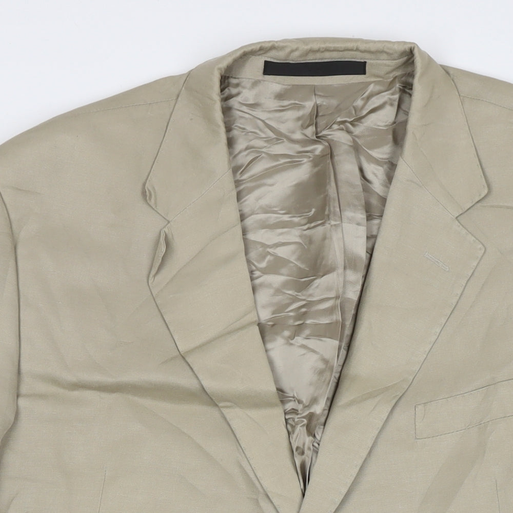 Marks and Spencer Mens Brown Silk Jacket Suit Jacket Size 46 Regular