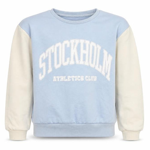 New Look Girls Blue Colourblock Cotton Pullover Sweatshirt Size 12-13 Years Pullover - Stockholm