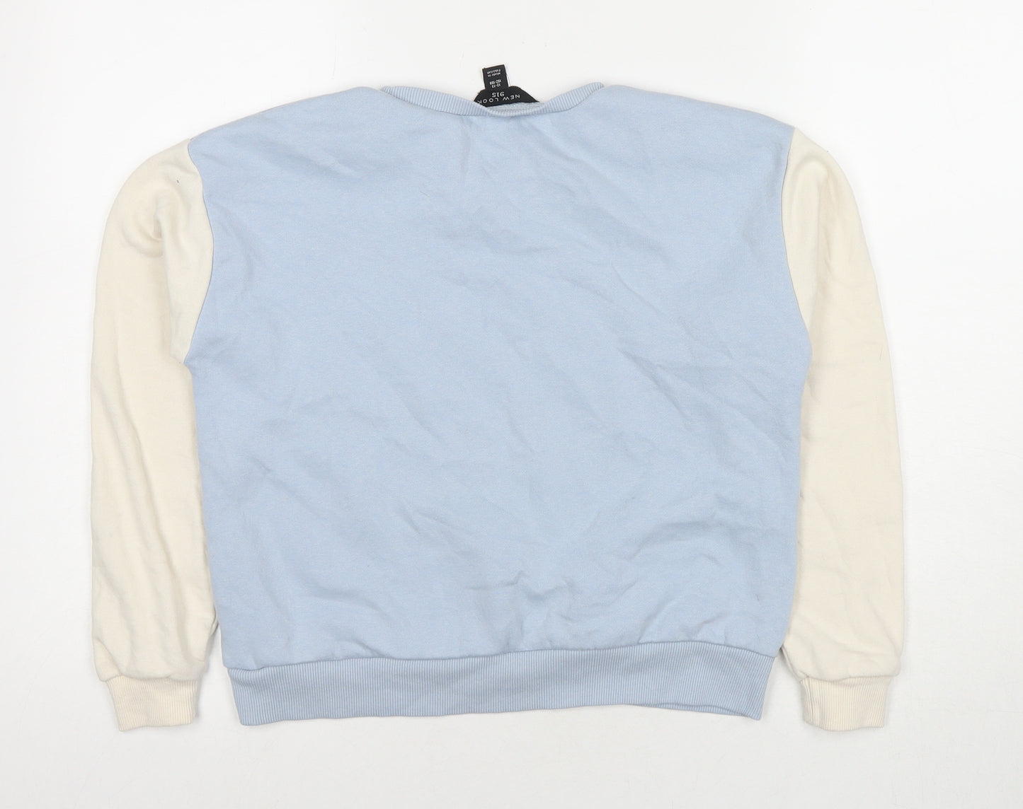 New Look Girls Blue Colourblock Cotton Pullover Sweatshirt Size 12-13 Years Pullover - Stockholm