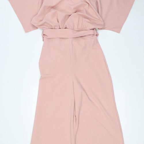 Boohoo Womens Pink Polyester Jumpsuit One-Piece Size 12 L27 in