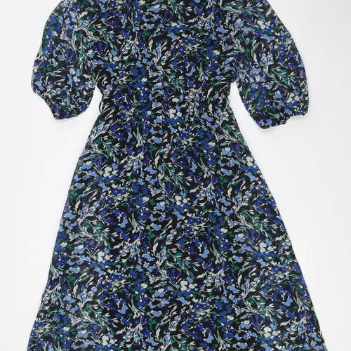 NEXT Womens Multicoloured Floral Polyester A-Line Size 6 V-Neck