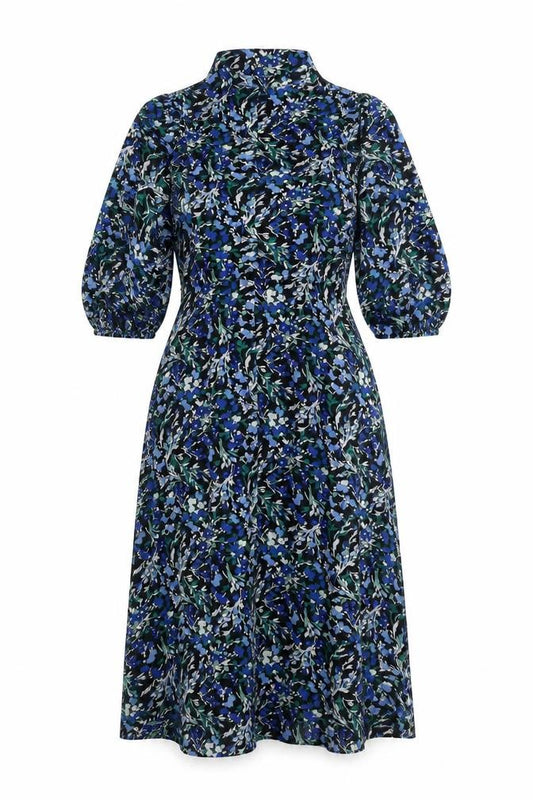 Front view of Next women’s multicoloured floral polyester a-line, size UK 6, v-neck
