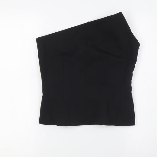 Zara Womens Black Polyester Basic Blouse Size M Off the Shoulder - Evening Wear