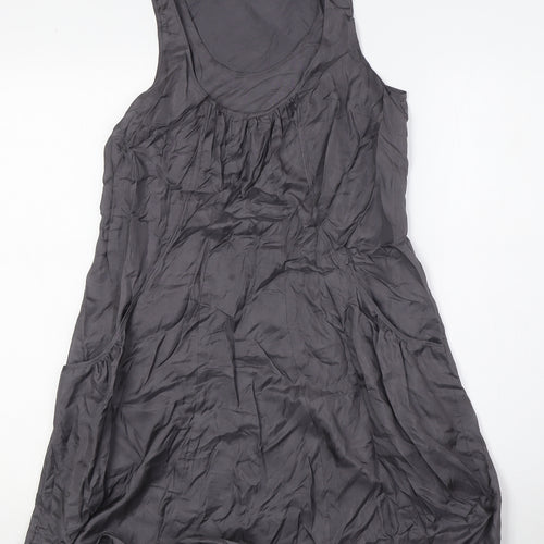 Mint Velvet Womens Grey Silk A-Line Size 8 Scoop Neck - Racer Back