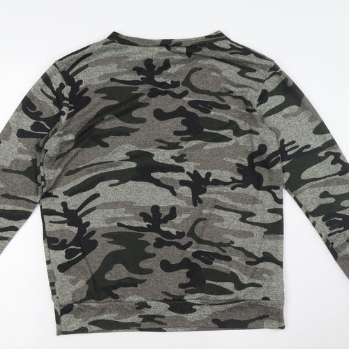 New Look Womens Multicoloured Camouflage Polyester Pullover Sweatshirt Size 16