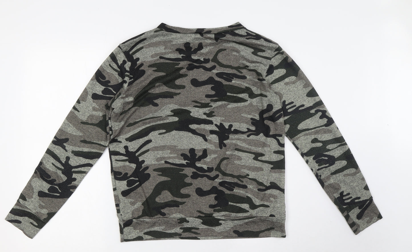 New Look Womens Multicoloured Camouflage Polyester Pullover Sweatshirt Size 16