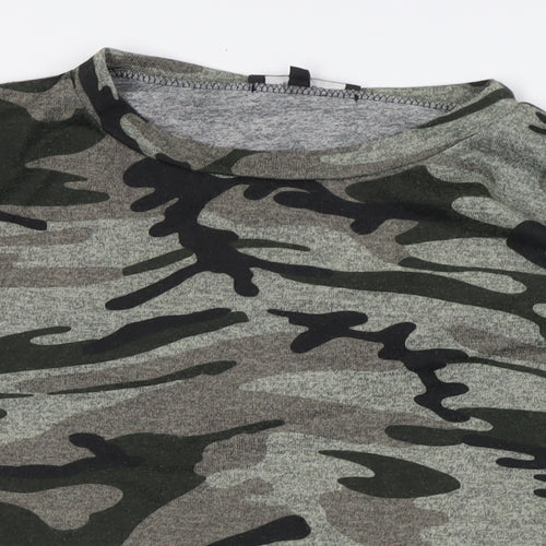 New Look Womens Multicoloured Camouflage Polyester Pullover Sweatshirt Size 16