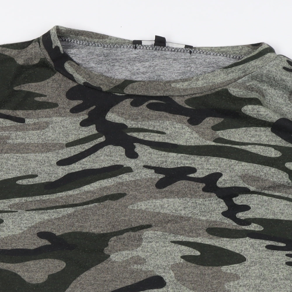 New Look Womens Multicoloured Camouflage Polyester Pullover Sweatshirt Size 16