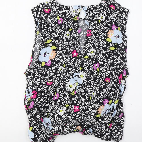 By Henry Holland Womens Multicoloured Floral Viscose Basic Blouse Size 16 Round Neck