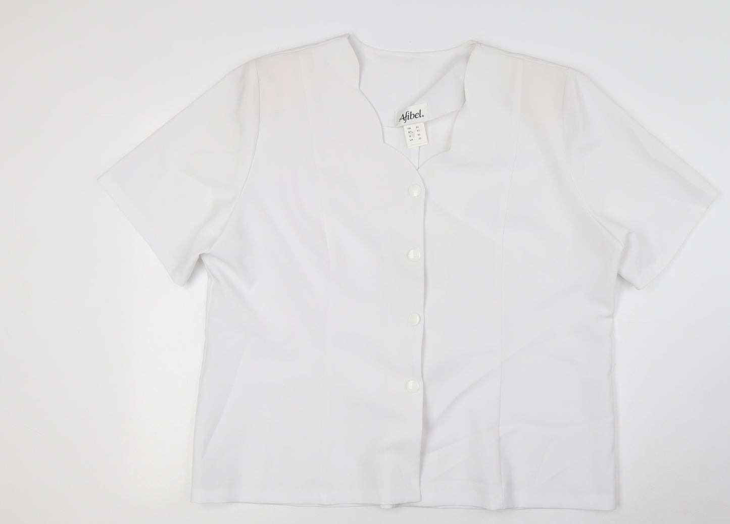 Afibel Womens White Polyester Basic Blouse Size 22 V-Neck