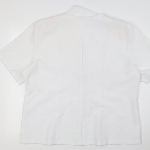 Afibel Womens White Polyester Basic Blouse Size 22 V-Neck