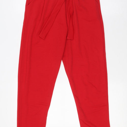 I SAW IT FIRST Womens Red Polyester Trousers Size 8 L30 in Regular