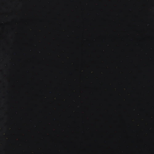 Roman Womens Black Polyester Basic T-Shirt Size 10 Boat Neck