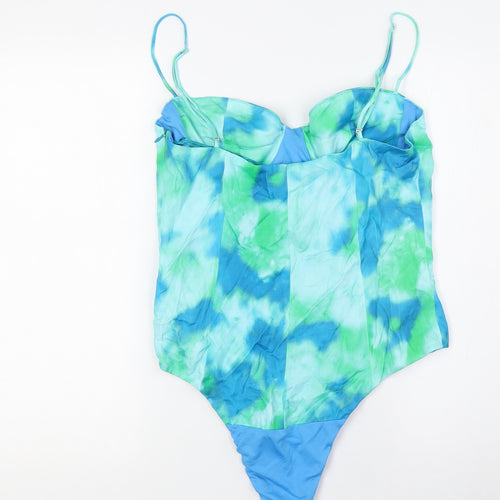 Zara Womens Multicoloured Polyester Bodysuit One-Piece Size XL Zip