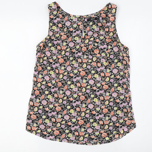 Oasis Womens Multicoloured Floral Polyester Camisole Blouse Size 8 Round Neck