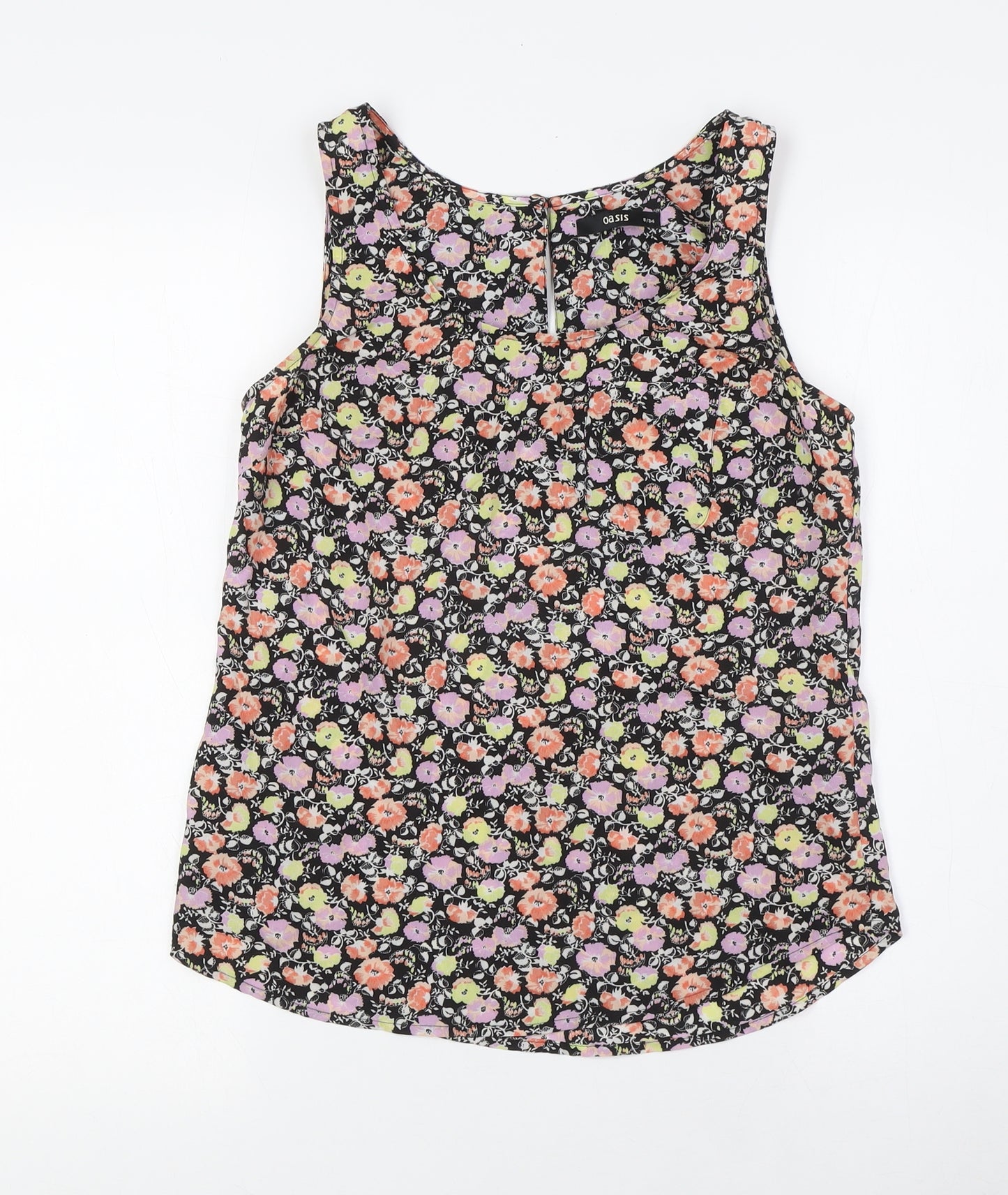 Oasis Womens Multicoloured Floral Polyester Camisole Blouse Size 8 Round Neck
