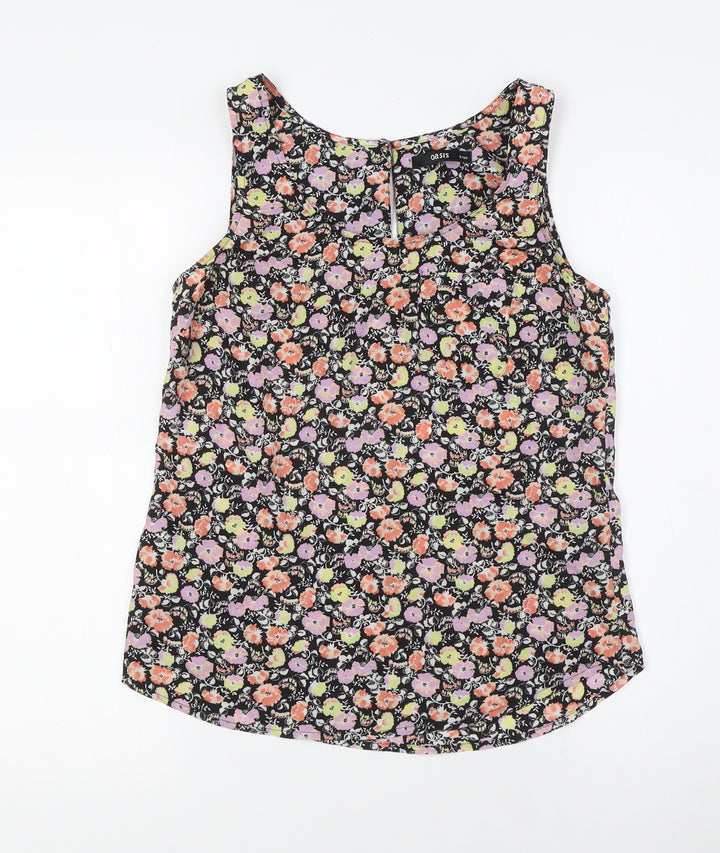Oasis Womens Multicoloured Floral Polyester Camisole Blouse Size 8 Round Neck