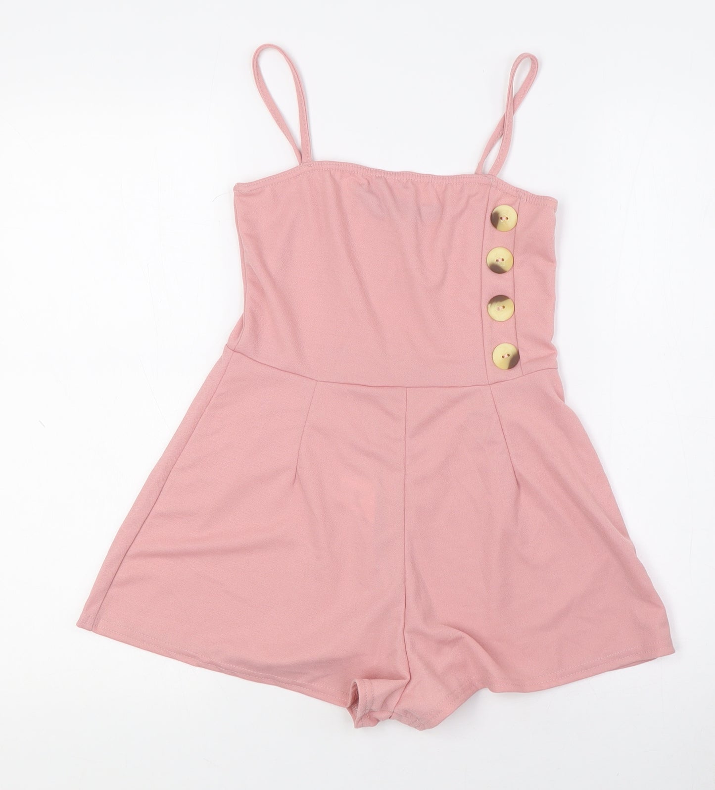 Boohoo Womens Pink Polyester Playsuit One-Piece Size 8