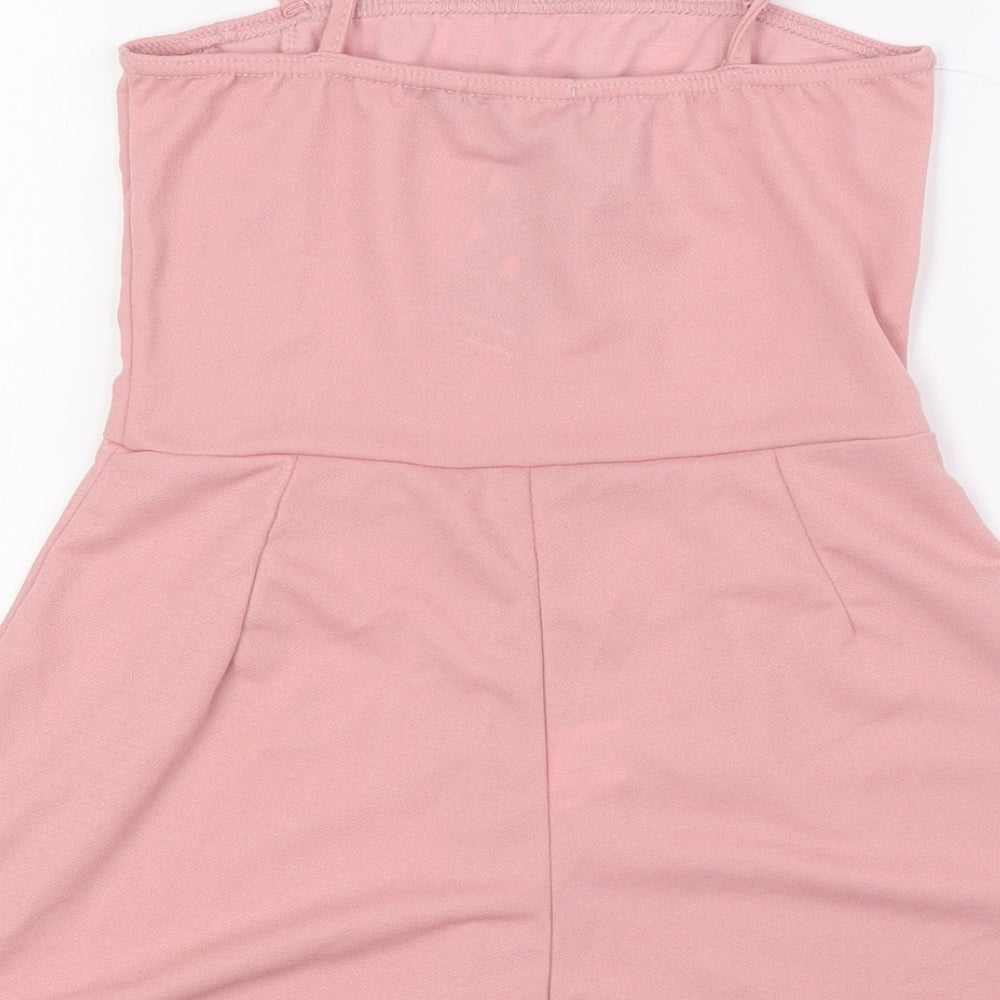 Boohoo Womens Pink Polyester Playsuit One-Piece Size 8