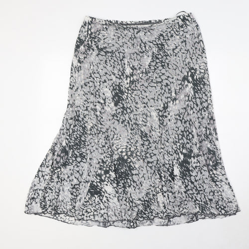 Per Una Womens Grey Polyester A-Line Skirt Size 14