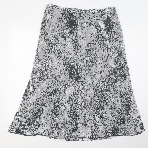 Per Una Womens Grey Polyester A-Line Skirt Size 14