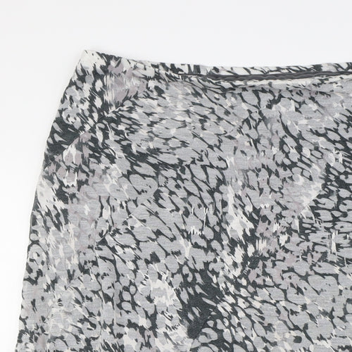Per Una Womens Grey Polyester A-Line Skirt Size 14