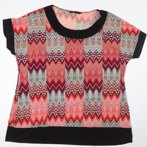 BM Womens Multicoloured Polyester Basic T-Shirt Size 22 Scoop Neck