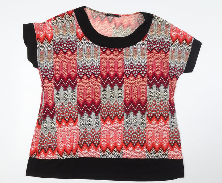 BM Womens Multicoloured Polyester Basic T-Shirt Size 22 Scoop Neck