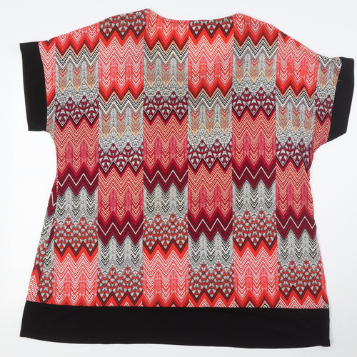 BM Womens Multicoloured Polyester Basic T-Shirt Size 22 Scoop Neck