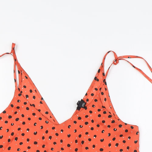 River Island Womens Orange Polyester Camisole Blouse Size 8 V-Neck