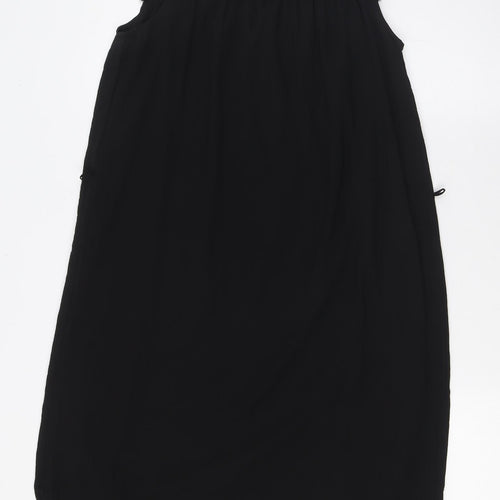 H&M Womens Black Polyester Shirt Dress Size 4 Boat Neck