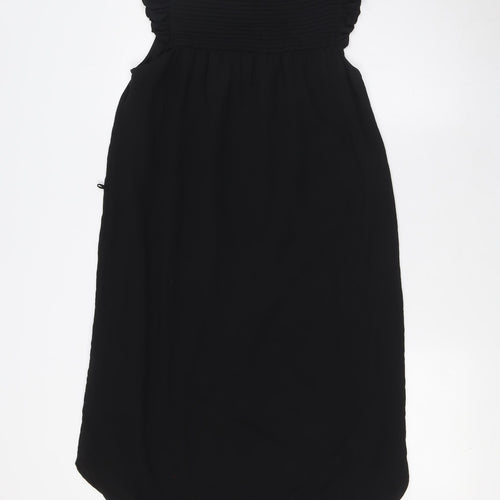 H&M Womens Black Polyester Shirt Dress Size 4 Boat Neck