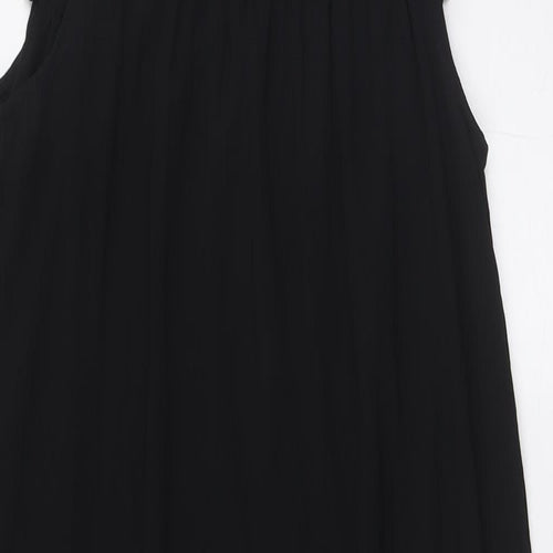 H&M Womens Black Polyester Shirt Dress Size 4 Boat Neck