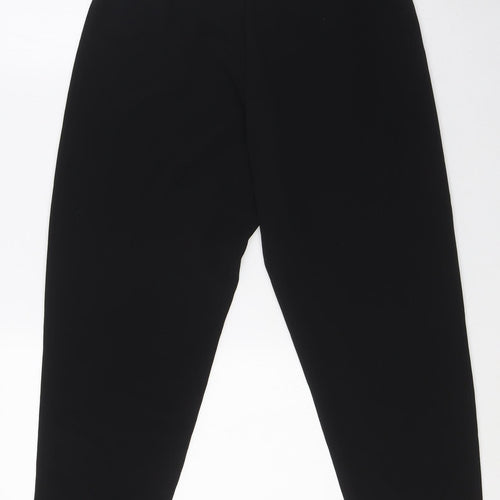 Divided by H&M Womens Black Polyester Trousers Size 6 L25 in Regular Zip - Elasticated Waist
