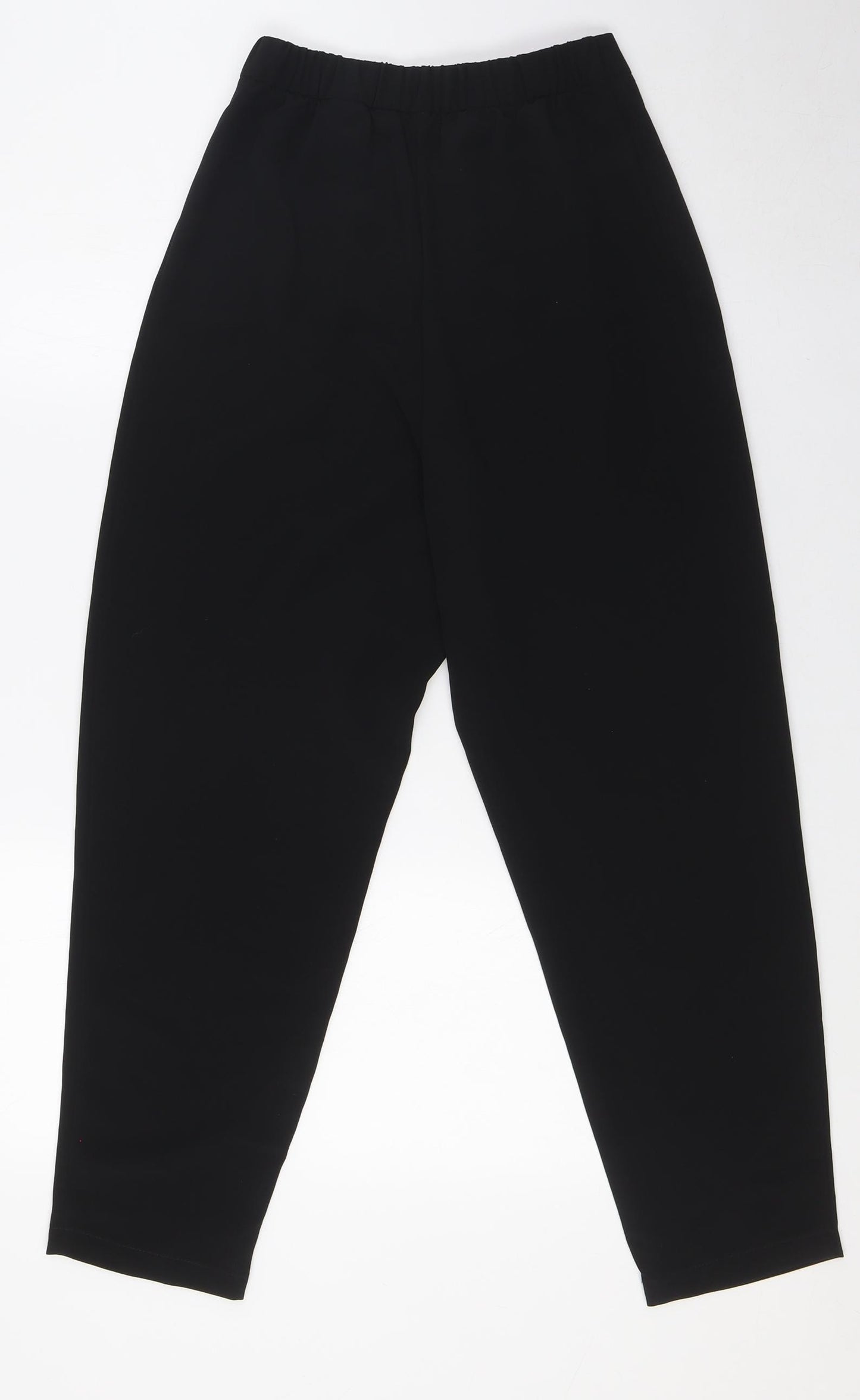 Divided by H&M Womens Black Polyester Trousers Size 6 L25 in Regular Zip - Elasticated Waist