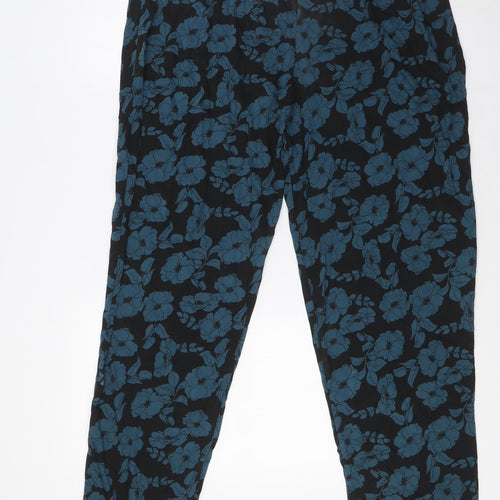 Yours Womens Black Floral Viscose Cami Lounge Pants Size 16