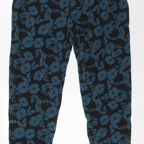Yours Womens Black Floral Viscose Cami Lounge Pants Size 16