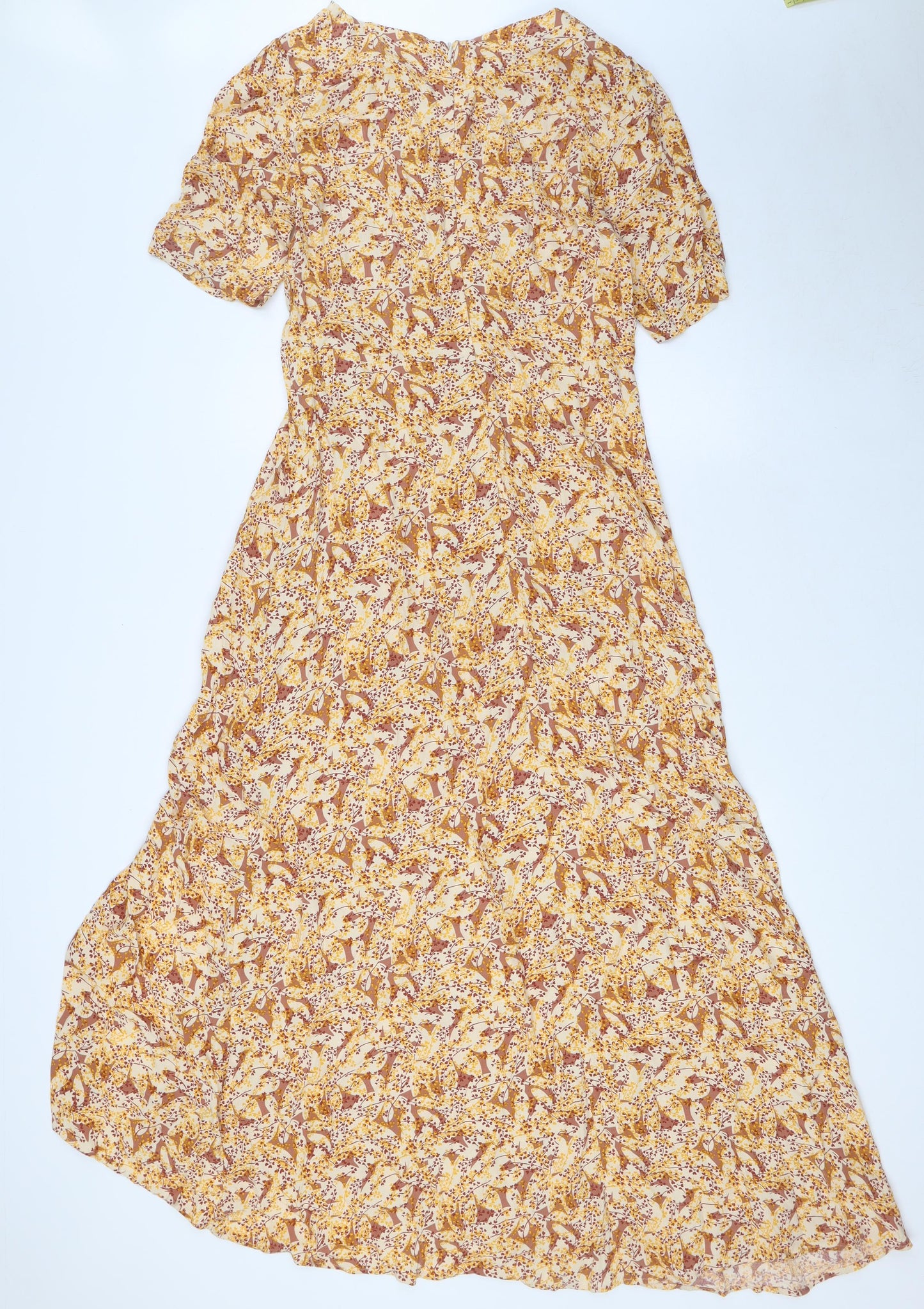 NEXT Womens Multicoloured Floral Viscose A-Line Size 10 Boat Neck Zip - High Empire