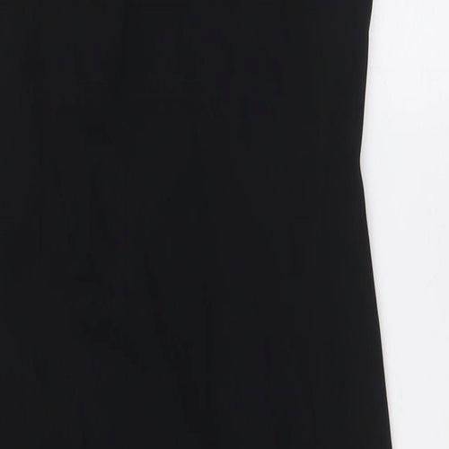 Marks and Spencer Womens Black Polyester Pencil Dress Size 8 Boat Neck Zip - Evening Wear