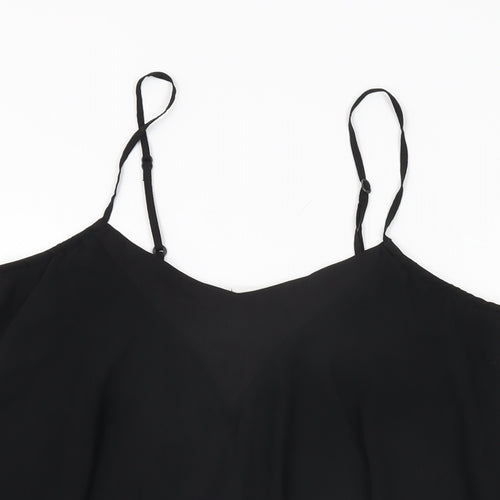 VILA Womens Black Polyester Camisole T-Shirt Size M V-Neck