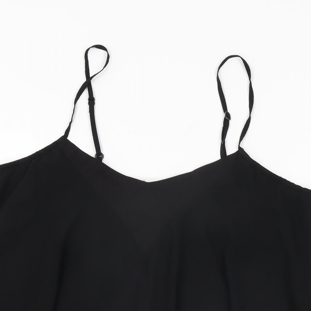 VILA Womens Black Polyester Camisole T-Shirt Size M V-Neck