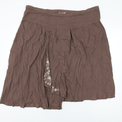 Classics Womens Brown Cotton Swing Skirt Size 20